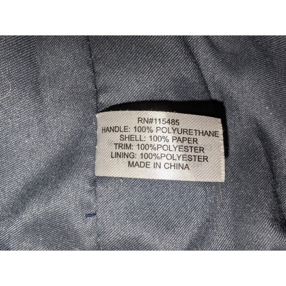 Blue And White Straw Top Handle Crossbody Bag Purse - Picture 8 of 15